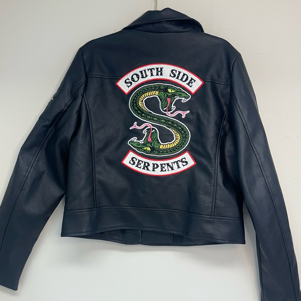 Riverdale South Side Serpents Black Leather Jacket size large - Picture 7 of 10